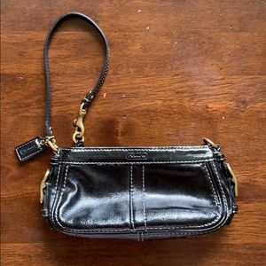Coach Black Leather Wristlet